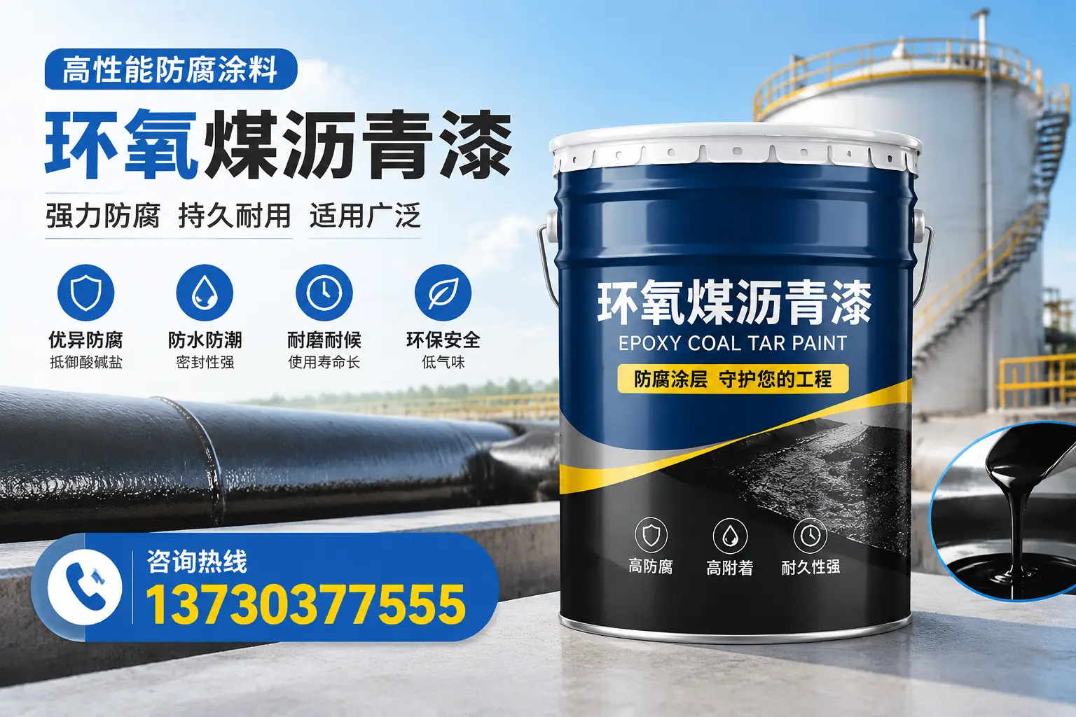 环氧煤沥青漆的耐久性分析，适合瑞金的使用场景